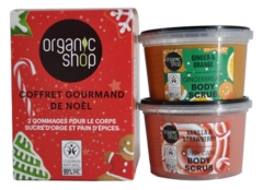 Organic Shop Coffret Gourmand de Noël Sucre d'Orge et Pain d'Épices 2 Gommages Corps