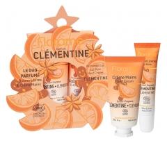 Florame Den Parfumerede Duo Klementin Bio L&aelig;bepomade 15 ml + Bio H&aring;ndcreme 30 ml