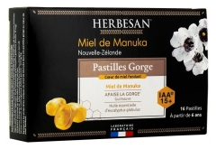 Herbesan Manuka Honey Lemon Honey Pastilles IAA 15+ 16 Pastilles