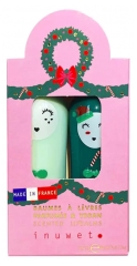 Inuwet Duo Baumes à Lèvres Parfumés Star Sequins Pomme &amp; Cerise 2 x 3,5 g
