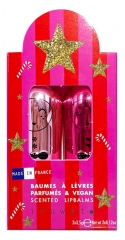 Inuwet Duo Deluxe Métal Baume à Lèvres Parfumés Stars Sorbet Framboise &amp; Pomme d'Amour 2 x 3,5 g