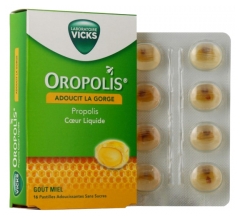 Vicks Oropolis Vloeibaar Hart Propolis Honingsmaak 16 Zuigtabletten