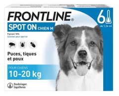 Frontline Spot-On Chien M (10-20 kg) 6 Pipettes