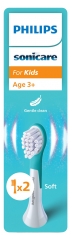 Philips Sonicare per Bambini HX6032/90 3 Anni+ 2 Testine di Ricambio per Spazzolino