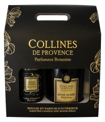 Set Collines de Provence Parfum de Interior Duo 100 ml + Lum&acirc;nare Duo 180 g Trandafir Negru