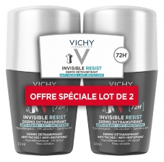 Vichy Homme Invisible Resist Dermo-Antiperspirant 72H Roll-On 2 x 50 ml