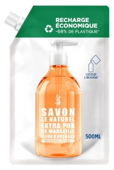M&yacute;dlo Le Naturel Extra Pur de Marseille Květ pomerančovn&iacute;ku N&aacute;hradn&iacute; n&aacute;plň 500 ml