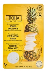 Iroha Nature Ananas Scrub Dischetti di Cotone Tonificanti x10