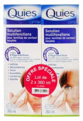 Quies Set de Soluci&oacute;n Multifuncional Optik de 2 x 360 ml