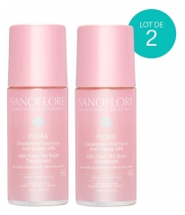 Sanoflore Deodorant Frische 48H Flora Roll-On Bio 2er Pack x 50 ml