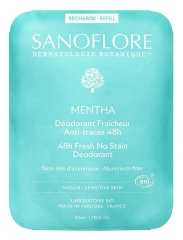 Deodorant Sanoflore Freshness 48H Mentha Bio Re&icirc;ncărcare 50 ml