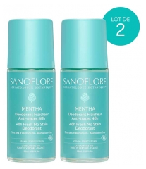 Sanoflore Deodorant Frisheid 48H Mentha Roll-On Bio Set van 2 x 50 ml