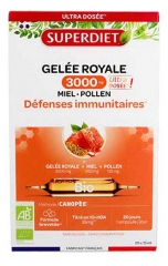 Superdiet Royal Jelly 3000 mg Pyłek Miodowy Organiczny 20 Fiolek