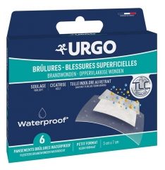 Urgo Br&ucirc;lures et Blessures Superficielles 6 Pansements Waterproof