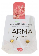 Farma Bijoux Boucles d'Oreilles Hypoallerg&eacute;niques Carr&eacute; Light Topaz 4 mm