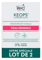 RoC Keops Sensitivo Desodorante Roll-On Lote de 2 x 30 ml
