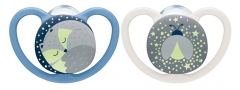 NUK Space Night 2 Silicone Soothers 0-6 Months