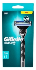 Gillette Mach3 1 Rasoir + Lames de Rasoir 3 Lames