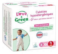 Love & Green Braguitas Hipoalerg&eacute;nicas 32 Braguitas Talla 4 (8-15 kg)