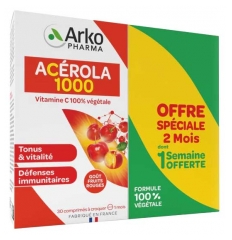 Arkopharma Acerola 1000 Pack de 2 x 30 Comprimidos para Mascar