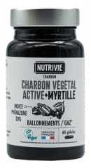 Nutrivie Carv&atilde;o Vegetal Ativado + Mirtilo 60 C&aacute;psulas