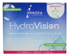 Laboratoire Innoxa Multifunktionsl&ouml;sning f&ouml;r Mjuka Kontaktlinser Ekonomipack 3 x 360 ml + 100 ml