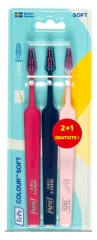 TePe Cepillo de Dientes Suave de Color Set de 2 + 1 Gratis