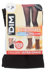 DIM Thermo-Effekt-Fleece-Strumpfhose Transparent Schwarz 1 Paar