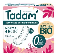 Tadam' Serviettes Dermo-Sensitives Ultra Fines Normal 16 Serviettes