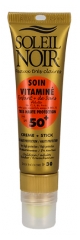 Soleil Noir Suaugusiems ir Vaikams Vitaminų Priežiūros Kremas SPF50 20 ml + Lūpų Pie&scaron;tukas SPF30 2 g