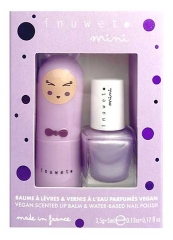 Inuwet Mini Estuche de Regalo B&aacute;lsamo Labial 3,5 g Malvavisco + Esmalte de U&ntilde;as Perfumado con Agua 5 ml Ar&aacute;ndano
