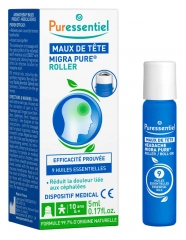 Puressentiel Galvassāpju Rollers Migra Pure ar 9 ēteriskajām eļļām 5 ml
