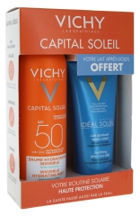 Vichy Capital Soleil Niewidoczna Mgiełka Nawilżająca SPF50 200 ml + Łagodzące Mleczko po Opalaniu 100 ml Darmowy Produkt