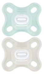 MAM Comfort 2 Sucettes en Silicone 0 - 2 Mois et une Bo&icirc;te de St&eacute;rilisation