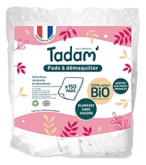 Tadam' Toallitas Desmaquillantes de Algod&oacute;n Ecol&oacute;gico 150 Unidades