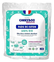 Dischete Sensitive din Bumbac Organic Carryboo 150 Dreptunghiuri