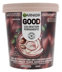 Garnier Good Coloration Permanente Sans Ammoniaque 160 ml - Coloration : 5.5 Châtain Clair Acajou Griotte