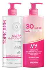 Topicrem Ultra-Fugtgivende Kropsm&aelig;lk Pakke med 2 x 500 ml
