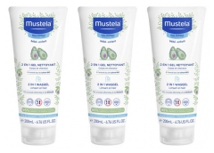 Mustela Gel Nettoyant 2en1 &agrave; l'Avocat Lot de 3 x 200 ml