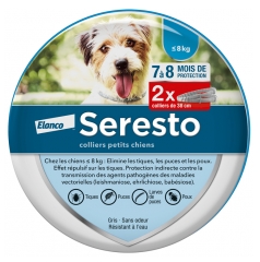 Seresto Collier Antiparasitaire Petits Chiens moins de 8 kg 2 Colliers