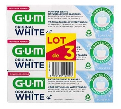 GUM Original White Dentifrice Lot de 3 x 75 ml