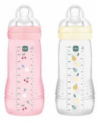 MAM Easy Active 2 Bottiglie per L'alimentazione 2a Et&agrave; 330 ml Da 6 Mesi in su Flusso Molto Rapido