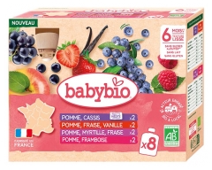 Babybio Multiparfums 6 Mois et + Bio 8 Gourdes de 90 g