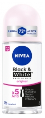 Nivea Black &amp; White Invisible Antiperspirant Deodorant 72H Roll-On 50 ml