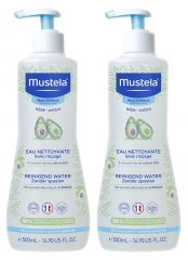 Mustela Eau Nettoyante Sans Rin&ccedil;age &agrave; l'Avocat Lot de 2 x 500 ml