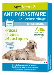 Zgardă Insectifugă Antiparazitară Vetoform pentru C&acirc;ini și Pui de C&acirc;ine