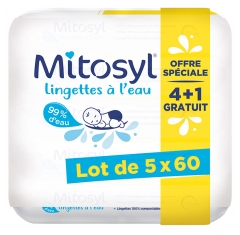 Mitosyl Lingettes &agrave; l'Eau Lot de 4 x 60 Lingettes + 60 Lingettes Offertes