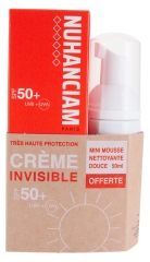 Nuhanciam Cr&egrave;me Invisible SPF50+ 50 ml + Mousse Nettoyante D&eacute;maquillante Douce Eclat &amp; Douceur 50 ml Offerte
