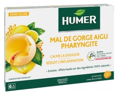Humer Akūtas rīkles sāpes Faringīts Medus Citrons 20 tabletes