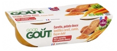 Good Go&ucirc;t Cenoura Batata-Doce Lentilhas Vermelhas Cominhos ao estilo Dahl a partir dos 8 Meses Bio 2 Boi&otilde;es